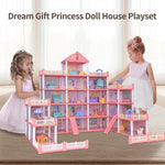 Princess Doll Houses,Dollhouse with 4-Story 11 Rooms,Doll House Playset with 4 Dolls 2 Pet,Playhouse Accessories and Furniture,Play Houses for Girls Ages 3 4 5 6 7 8 9 10 Year Old Toy Gift