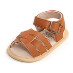 SOFMUO Baby Girls Boys Sandals Premium Soft Anti-Slip Rubber Sole Infant Summer Outdoor Shoes Toddler First Walkers (B/Brown,12-18 Months)