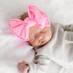 Baby Bling Bows Newborn to Little Girls Hair Bow - FAB-BOW-LOUS Headbands Toddlers Hair Accessories, Made in the USA, One Size (2 Pack - neon pink a boo + neon blue)