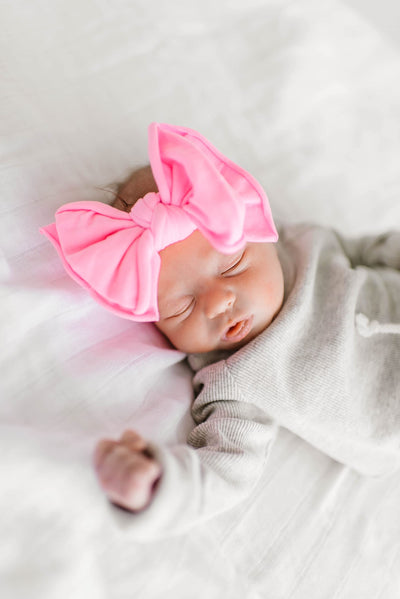Baby Bling Bows Newborn to Little Girls Hair Bow - FAB-BOW-LOUS Headbands Toddlers Hair Accessories, Made in the USA, One Size (2 Pack - neon pink a boo + neon blue)