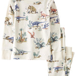 little planet by carter's Baby 2-Piece Pajamas Made with Organic Cotton, Beige Prehistoric Print, 3T