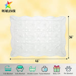 Embossed Baby Quilt Neutral Durable Lightweight Baby Blankets Four Seasons Cotton Nursery Bed Blankets for Personlized Monogram 46x36 Inches (White)