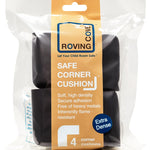 Roving Cove HeftyFit Corner Protector for Baby (4 Large Corners), Heavy-Duty Soft Rubber Foam Furniture Corner Bumper Guards, 3M Adhesive Pre-Taped, Onyx Black