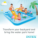Intex 96" x 78" x 28" Inflatable Jungle Adventure Play Center Spray Kiddie Pool - Backyard Kids Water Slide, Outdoor Blow-Up Splash Pad for Toddlers