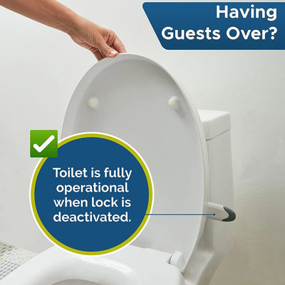 Baby Toilet Lock by Wappa Baby - 9"L x 4"W - Ideal Baby Proof Toilet Lid Lock - No Tools Needed Easy Installation with 3M Adhesive - Top Safety Toilet Seat Lock - Fits Most Toilets - White (1 Pack)