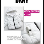 DKNY Infant Toddler Baby Girls' Winter Jacket - Fleece Lined Quilted Bubble Puffer Parka Coat for Girls (Sizes:12M-4T), Size 12 Months, White