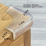 Food-Graded Silicone Clear Corner Protectors, Baby Proofing Table Edge Guards, Pre-Tapep Adhesive Soft for Kids Child Safety Proof, Cabinets Counter Furniture Bumpers (4, 3/5x3/5 in (Width))