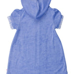 RuffleButts Girls Terry Knit Full-Zip Swim Cover-Up - Fashion Swimwear Cover-Up Dress