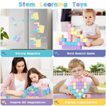 SYSKENI Magnetic Building Blocks Toys for Toddler Girls Boys Age 3-5 5-7 4-8 Macaron Magnetic Blocks Stem Sensory Toys, Preschool Learning Activities Birthday for 3 4 5 6 7 Year Old Boys Girls
