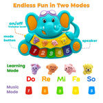 Baby Music Toys 12-18 Months, Animal Baby Piano Musical Light Infant Toys Toddlers Early Education Birthday Gift for 1 2 Year Old Girls Boys (Elephant)