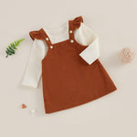 fhutpw Baby Girl 2 Piece Outfits Corduroy Skirt + Ribbed Knit Long Sleeves Top 3 6 12 18 Months Clothes Fall Winter Suits