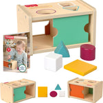 Fisher-Price Wood Montessori Toy Object Permanence Box Sort & Find, American Montessori Society Seal of Excellence, Wooden Shape-Sorter Learning Activity for Baby Ages 1+ Years (Amazon Exclusive)