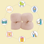 2 Pack Ultra Warm Sherpa Plush Baby Sleeping Swaddle Wrap - Newborn Essentials Must Haves for 0-6 Months - Baby Shower Registry Search Gifts for Boys Girls - Baby Stuff Accessories (Brown and White)
