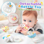 Mini Tudou Baby Musical Mobile Crib with Music and Lights, Timing Function, Projection, Take-Along Rattle and Music Box for Babies Boy Girl Toddler Sleep