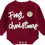 Adobabirl Baby Girl Boy Knitted Sweater Bubble Romper Long Sleeve Jumpsuit Festival Outfit Fall Winter Spring Clothes