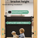 Momcozy Auto Lock Retractable Baby Gate, Safety Gate for Baby and Pet, 33” Tall, Extends to 55” Wide, Mesh Safety Dog Gate for Stairs, Indoor, Outdoor, Doorways, Hallways