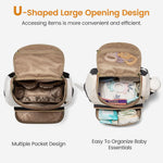 LOVEVOOK Small Diaper Bag Backpack, Waterproof Diaper Bags for Baby Girl Boy with Changing Pad, Stylish Baby Diaper Bag, Travel Diaper Bag for Mom Dad with Stroller Buckles,14 Inch