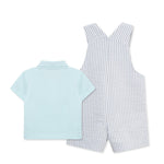 Little Me Clothes for Baby Boys' Whales Shortall Set, Grey, 18 Months