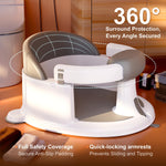 ONTHEWEI Baby Bath Seats for Babies Sitting Up, Non-Slip Baby Bathtub with 3 Suction Cups, Safe & Comfortable Toddler Bath Seat Ideal for Baby Bath/Shower Support, Stable Design, Grey (6-24 Months)