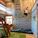Rainbow Craft 6.6FT Climbing Rope Ladder Ninja Ladder for Kids - Kids Ninja Warrior Obstacle Course Accessories - Ninja Warrior Slackline Ladder, Playground Ninja Obstacles Swing Rope Ladder