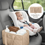 Diaper Caddy Organizer For Changing Table,Dutch Velvet Baby Diaper Caddy With 3 Removable Compartments &4 Side Pockets,Portable Diaper Basket For Car Organizer,Nursery Organizer For Essential Supplies