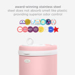 Ubbi Stainless Steel Diaper Pail, Odor Locking, No Special Bag Required, Award-Winning, Registry Must-Have, Fig Blossom