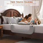 FigTime Bed Rail for Toddlers, Baby Bed Rail Guard for Kids, Toddler Bed Rails with Reinforced Anchor Fit, Height Adjustable & Foldable Bed Rail Guard for Twin, Full, Queen & King Beds (Grey, 32IN)