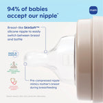 MAM 9oz Easy Start Anti-Colic Wide Neck Baby Bottle, Medium Flow Breastfeeding-Like Nipple, Reduces Colic Gas & Reflux, Easy to Clean, BPA Free, 2+ Months, Bonus Fast Flow Nipple, 4 Pack