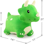 iPlay, iLearn Bouncy Pals Dinosaur Hopper Toy 2 Year Old Boy, Toddler Plush Bounce Animals, Ride on Bouncing Triceratops for Kids, Outdoor Hopping Horse Bouncer, Cool Birthday Gifts 3 4 5 6 Yr Girls