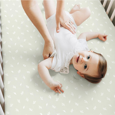 KeaBabies 2-Pack Baby Crib Sheets for Boys, Girls - 52x28 Viscose Derived from Bamboo Toddler Bed Sheets Neutral, Fitted Crib Mattress Cover for Standard Baby Bedding, Soft & Cozy (Lune Mystic)