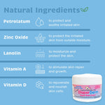 DiaperDerm Baby Diaper Rash Cream with 5 Ingredients for Gentle, Happy, and Rash-Free Skin Care, 8 oz