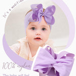 doboi Baby Girl Headbands, 12pcs Nylon Headbands with Big Baby Bows, Hair Accessories for Infant Newborn Toddler
