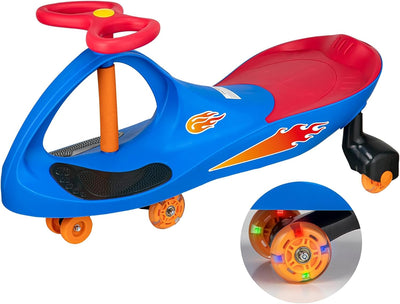 Lightning Glow Rider - Inertia & Movement Powered Ride-On Toy, Light-Up Wheels, Indoor-Outdoor Play Blue & Red