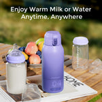 Momcozy Portable Milk Warmer for Travel – Dual Heating Modes for Breast Milk & Water, Portable Bottle Warmer with Fast Heating & Long Battery Life, 17 Ounces Large Capacity, Purple