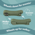 Nuby Boogie Buggy 3-in-1 Scooter for Kids – Walker, Scooter & Caster Board, Lightweight EPP Foam, Waterproof, Indoor & Outdoor Ride-On Toy, Balance & Coordination Development, Green Boogie Buggy