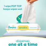 Pampers Sensitive Baby Wipes, Water Based, Hypoallergenic and Unscented, 8 Flip-Top Packs, 4 Refill Packs (1008 Wipes Total)