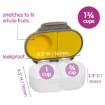 b.box Batman Snack Box - Leakproof 2 Compartment Snack Containers for Kids, Mini Bento Box for Kids & Toddlers, Lunch Containers, Dishwasher Safe, BPA Free, PFAS Free, Ages 4m+, 1.75 Cup Capacity