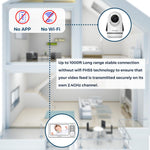 Firskids Baby Monitor - 1000ft Long Range Baby Monitor with Camera and Audio No WiFi, Built in 3500mAh Battery,Auto Night Vision, Temperature, 2-Way Talk, 8 Lullabies, 4.3'' Screen