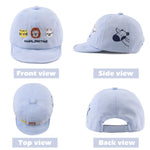 Cotton Baby Baseball Caps - Toddler & Infant Sun Cap for Boys & Girls - Spring/Summer Outdoor Hat (Blue Embroidery Animals)