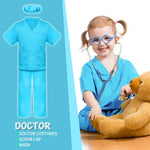 DISHIO Dress Up Clothes for Kids Pretend Role Play Costumes Trunk Toddlers Dress Up Costumes with Fireman Police Doctor Chef Kids Costume Dress Up Costumes for Boys Girls Birthday Party Age 3 to 6