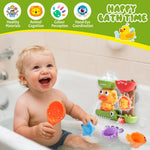 Baby Bath Toys for Kids Ages 1-3 Interactive Toddler Bath Toys Duck Sensory Bathtub Water Shower Toys with 3 Stacking Cups for 12+ Months Boys Girls Birthday Gifts
