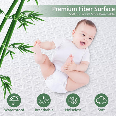 Premium 100% Waterproof Mattress Protector Queen Size, Breathable Bed Cover 3D Air Fabric Cooling Mattress Pad Cover Smooth Soft Noiseless Washable, 8''-21'' Deep Pocket (White)