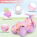 Costzon Kids Motorcycle, 6V Battery Powered Ride on Motorcycle with Bubble Maker, Music, LED Headlight, Forward & Backward, 3 Wheels Electric Motorcycle for Kids, Gift for Boys & Girls (Pink & Purple)