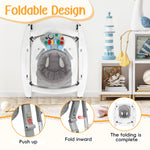 Wolfcode 5-in-1 Music and Lights Baby Walker Foldable with 5 Adjustable Heights, Baby Walker with Wheels and Bouncer Combo Portable, Infant Toddler Walker for Baby Boy Girls 6-18 Months