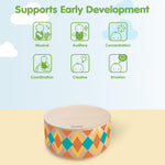 PlanToys® Wooden Rhythm Box Drum Musical Toy for Kids | Montessori Musical Instrument for Toddlers & Children | Eco-Friendly Wooden Percussion Toy