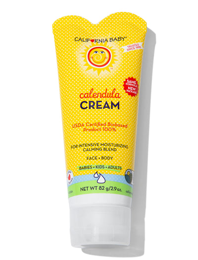 California Baby calendula cream tube on a white background