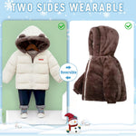 flower frail Infant Baby Bear Winter Snowsuit Hooded Jacket Warm Fleece Coat Windproof Outerwear for Toddler Boys Girls White 12-18M