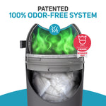 L.A. Baby Magic Diaper Pail - Patented 100% Odor-Free System with Child-Safe Lock - Award-Winning Design - No Refills Required - Works with Regular Trash Bags - Gray