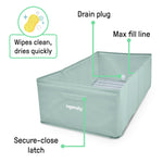 Ingenuity Tuckaway Toddler Folding Tub, Converts Shower to Tub, Folds to Store, Easy to Clean, No Assembly Required, Portable Baby Bathtub for Travel, 12M-5Y
