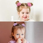 DeD 40PCS 2" Chiffon Flower Hair Bows Clips Flower Tiny Hair Clips Fine Hair for Girls Infants Toddlers Set of 20 Pairs